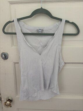 James Perse v-neck tank raw edge